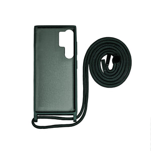 Rixus TPU Necklace Cord Cover For Samsung Galaxy S24 Ultra Dark Green