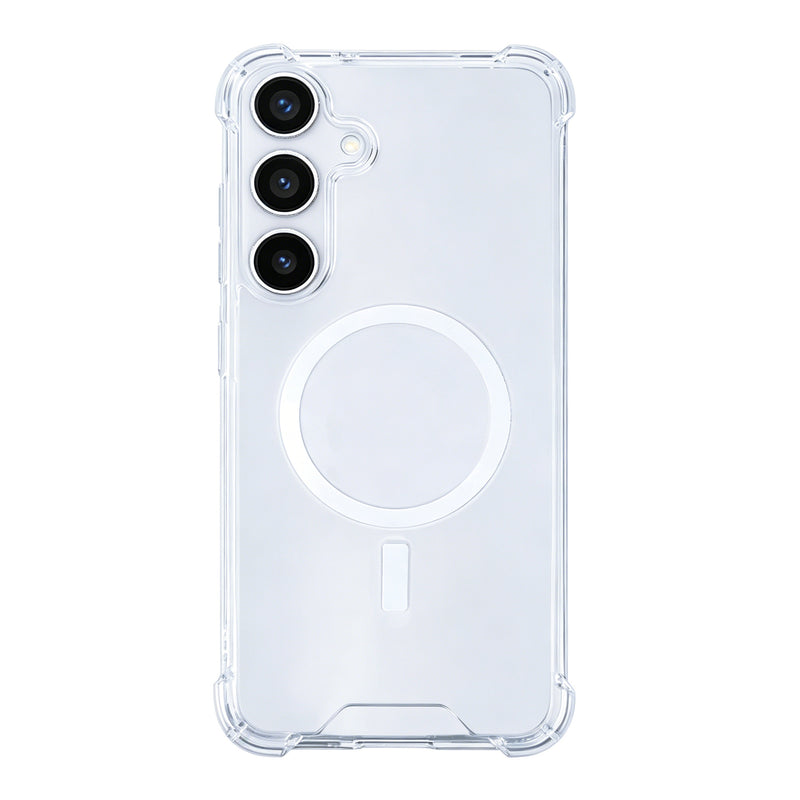 Rixus Anti-Burst Case With MagSafe Compatible For Samsung Galaxy S24, S25 Transparent