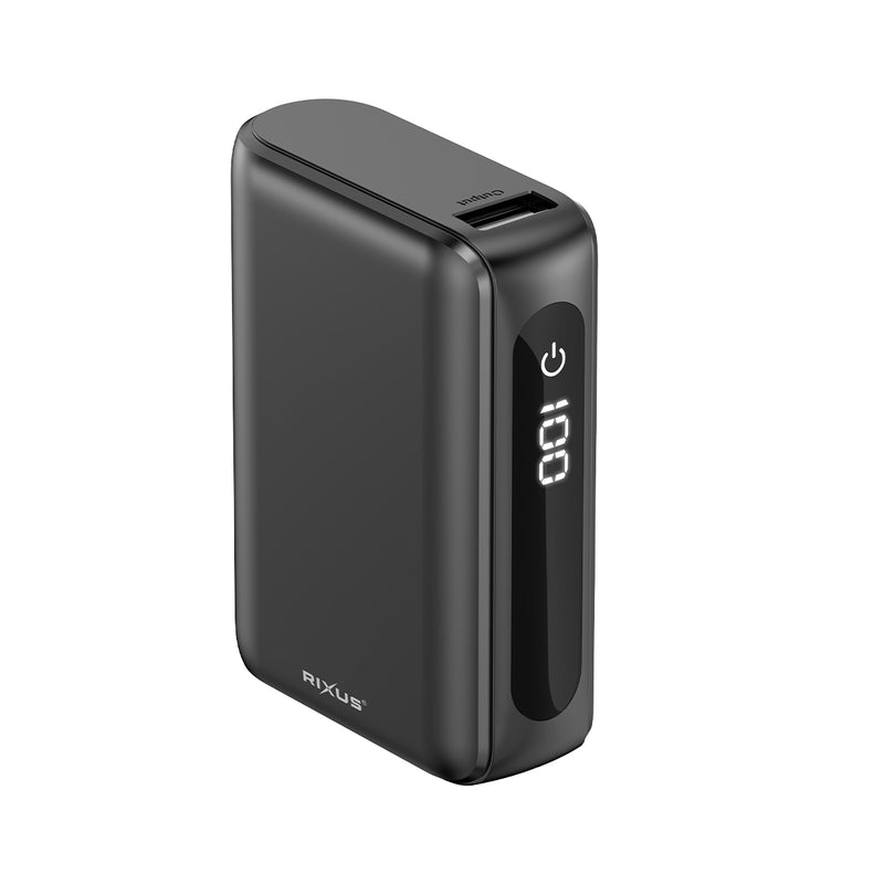 Rixus RXPB24 Compact Powerbank Digital Display 10.000mAh Black