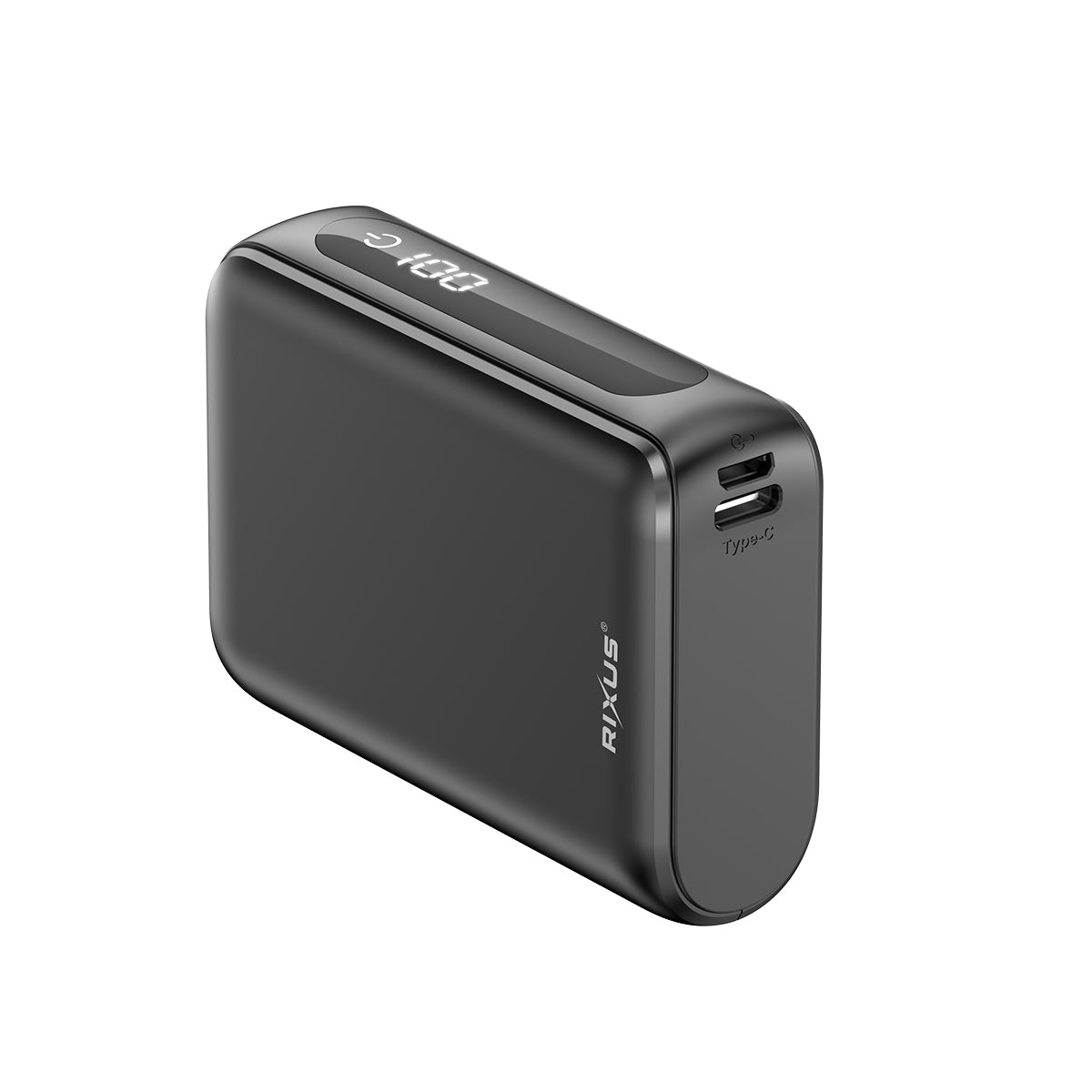 Rixus RXPB24 Compact Powerbank Digital Display 10.000mAh Black