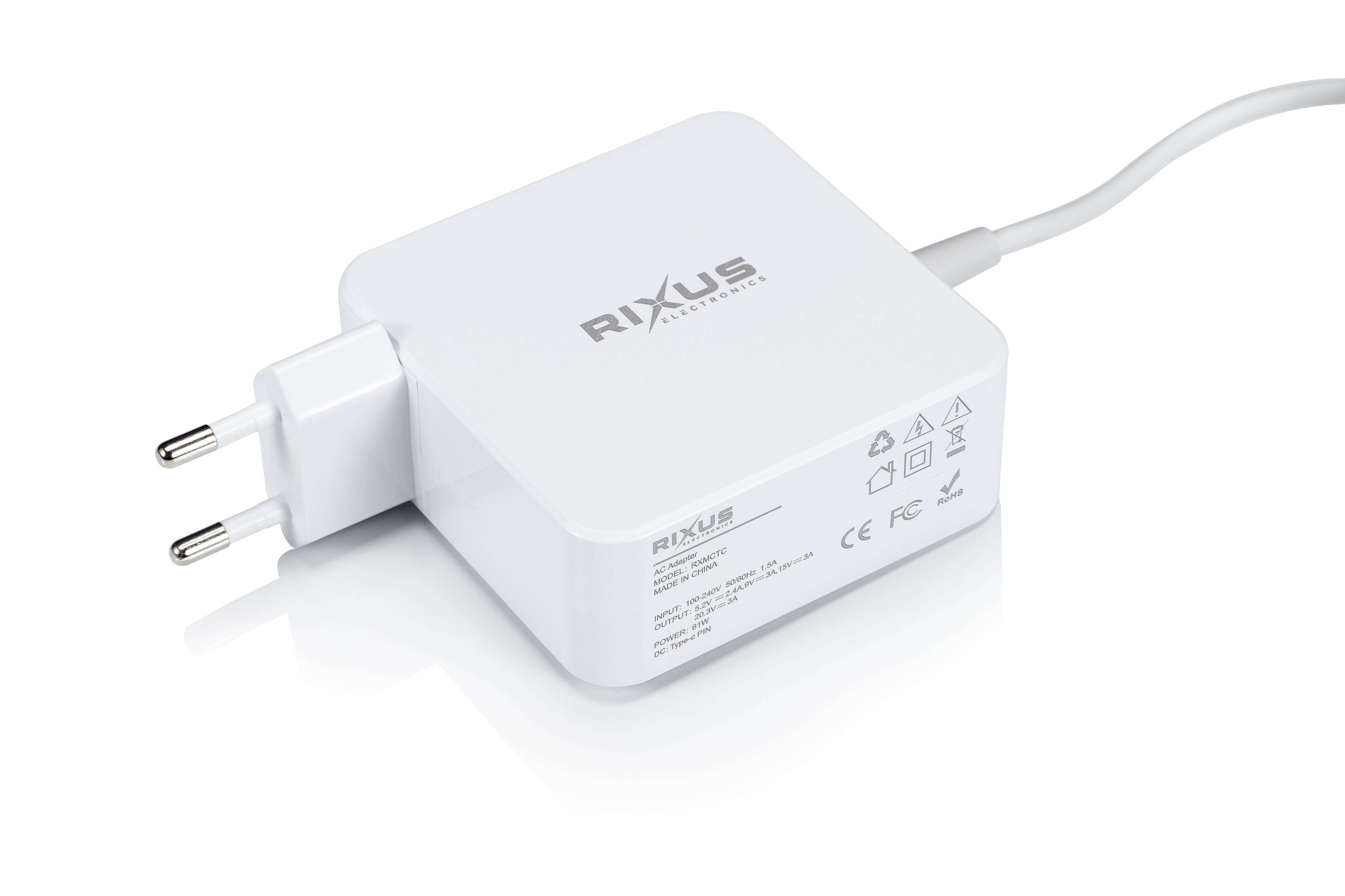 Rixus RXMCTC 61W Charger For Macbook USB-C