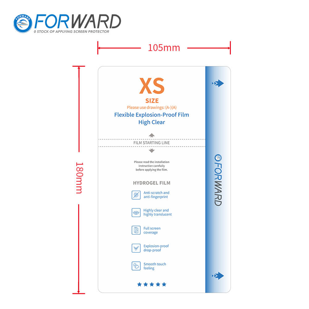 Forward 7" High Clear Flexible Explosion-proof Film (XS) (50 Pieces)