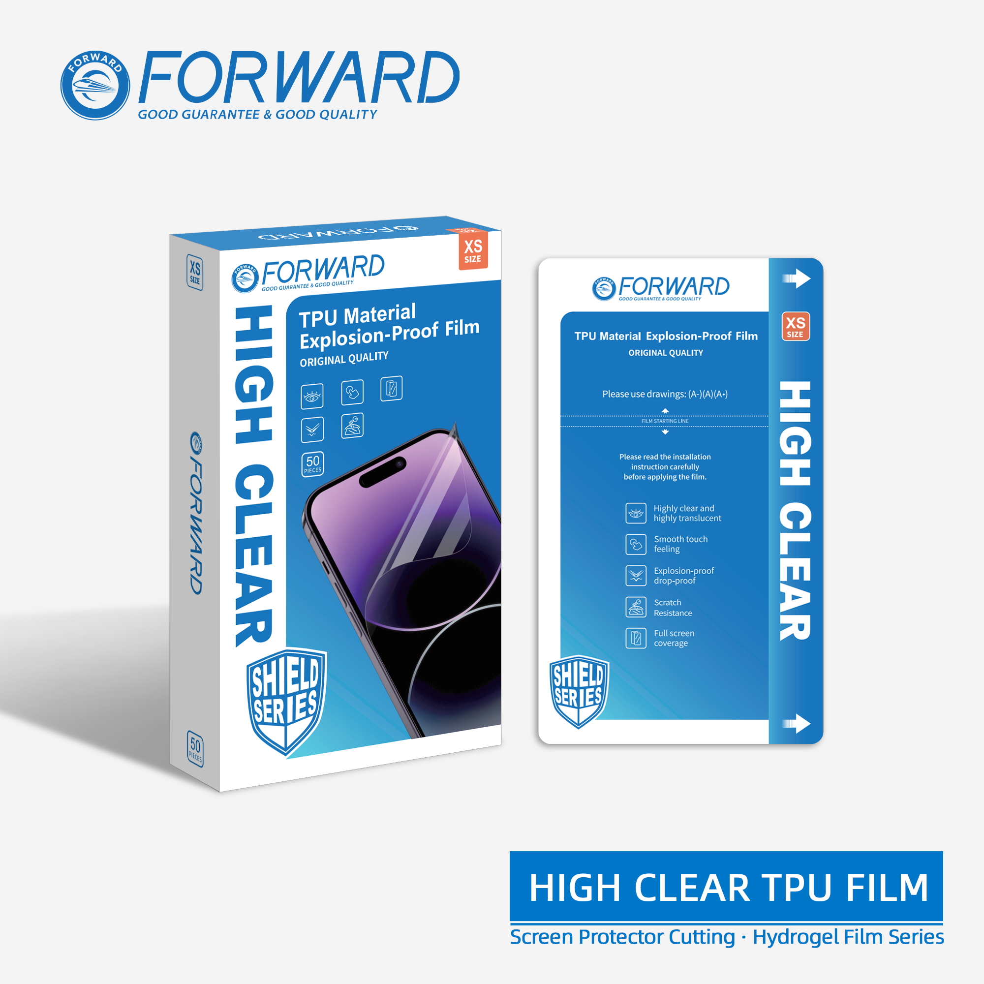 FORWARD 7 inch High Clear Flexible Explosion-proof Film (XS) (50pcs)