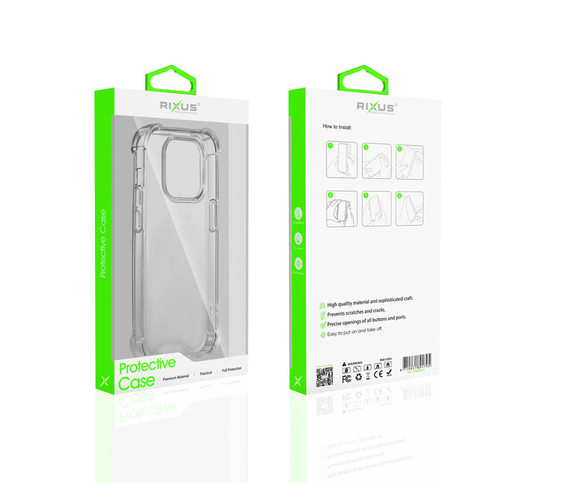 Rixus Anti-Burst Case For Apple iPhone 13 Pro Max Transparent