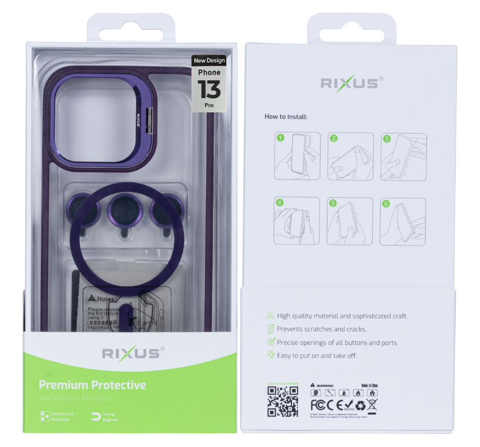 Rixus Classic 03 Case With MagSafe For Apple iPhone 13 Pro Deep Purple