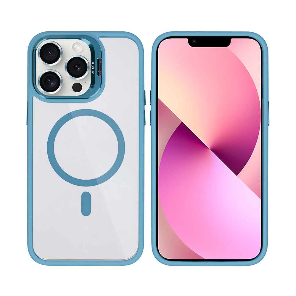 Rixus Classic 03 Case With MagSafe Compatible For Apple iPhone 12 Pro Max Light Blue