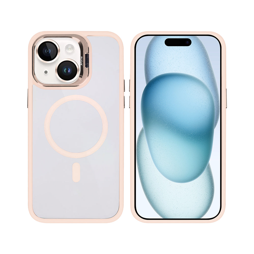 Rixus Classic 03 Case With MagSafe For Apple iPhone 15 Plus Light Pink