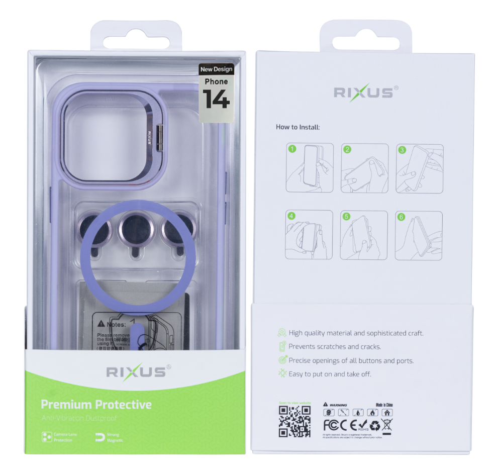 Rixus Classic 03 Case With MagSafe For Apple iPhone 14 Light Purple