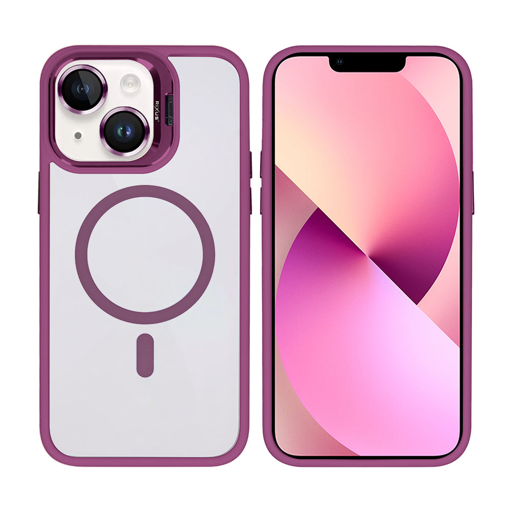 Rixus Classic 03 Case With MagSafe For Apple iPhone 14 Dark Pink