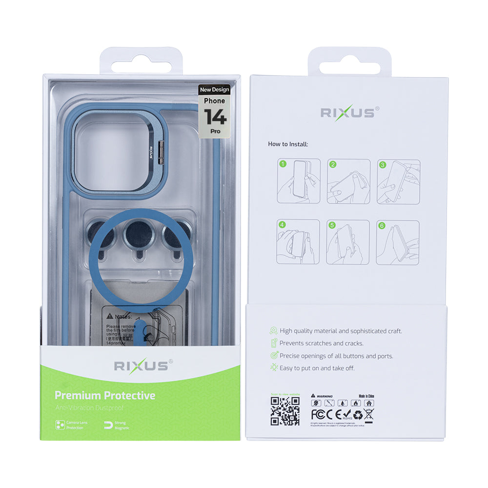 Rixus Classic 03 Case With MagSafe For Apple iPhone 14 Pro Light Blue