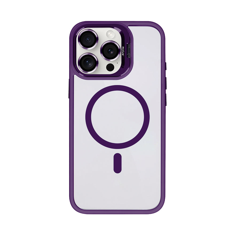 Rixus Classic 03 Case With MagSafe Compatible For Apple iPhone 12 Pro Max Deep Purple