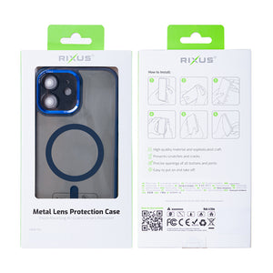 Rixus Classic 04 Case With MagSafe Compatible For Apple iPhone 12 Dark Blue