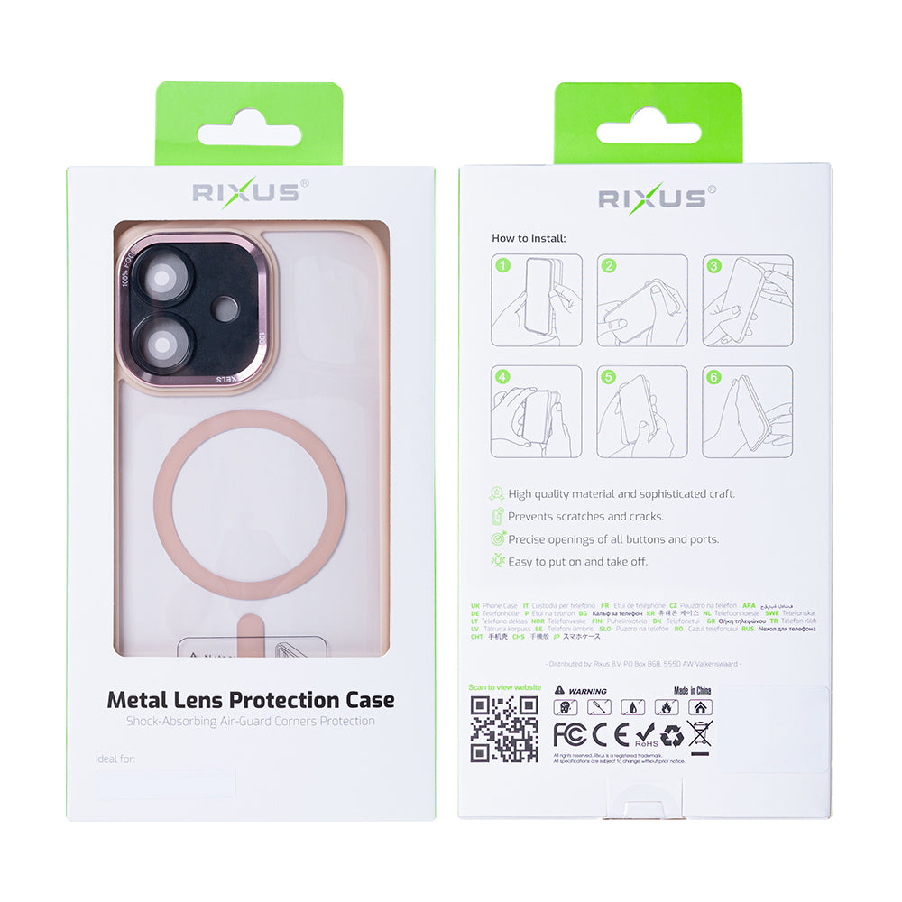 Rixus Classic 04 Case With MagSafe For Apple iPhone 12 Pink