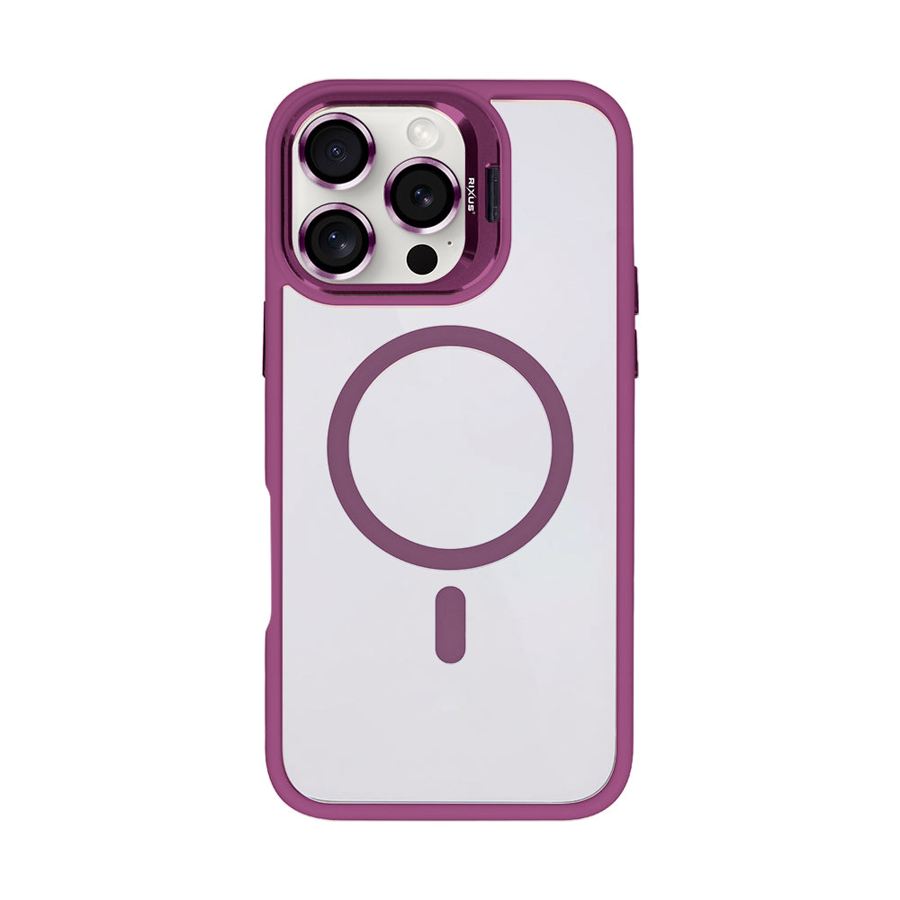 Rixus Classic 03 Case With MagSafe For Apple iPhone 16 Pro Max Dark Pink