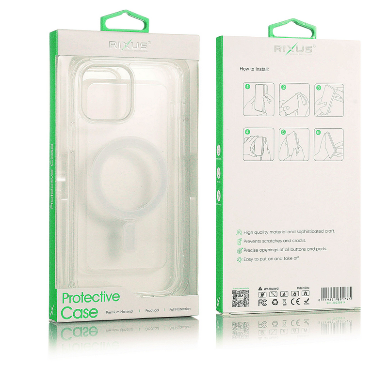 Rixus Magnetic Clear Case For Apple iPhone 14 Plus