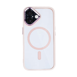 Rixus Classic 04 Case With MagSafe Compatible For Apple iPhone 16 Plus Pink