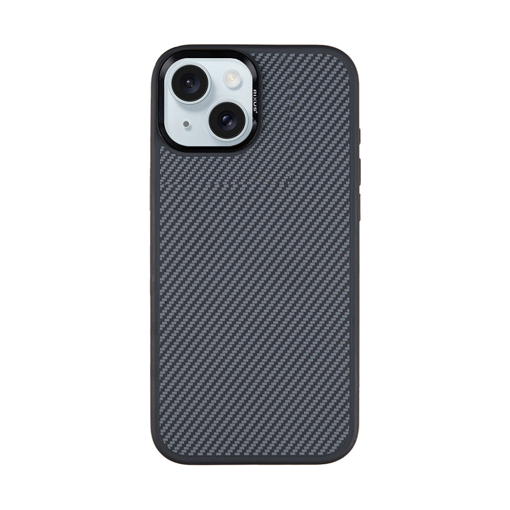 Rixus Mag Carbon With MagSafe Compatible For Apple iPhone 15 Titanium Black