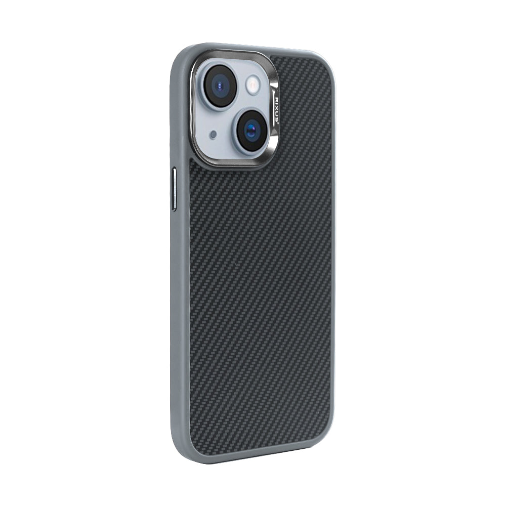 Rixus Mag Carbon With MagSafe For Apple iPhone 15 Titanium Grey