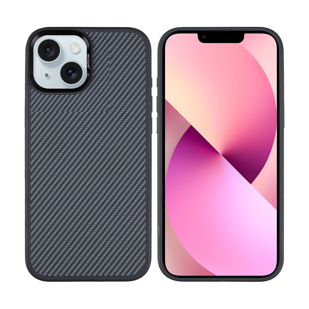 Rixus Mag Carbon With MagSafe Compatible For Apple iPhone 13 Titanium Black