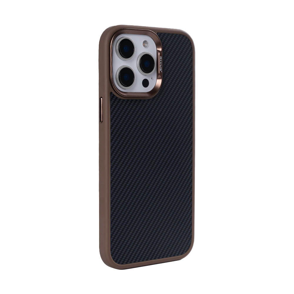 Rixus Mag Carbon With MagSafe Compatible For Apple iPhone 13 Pro Max Brown
