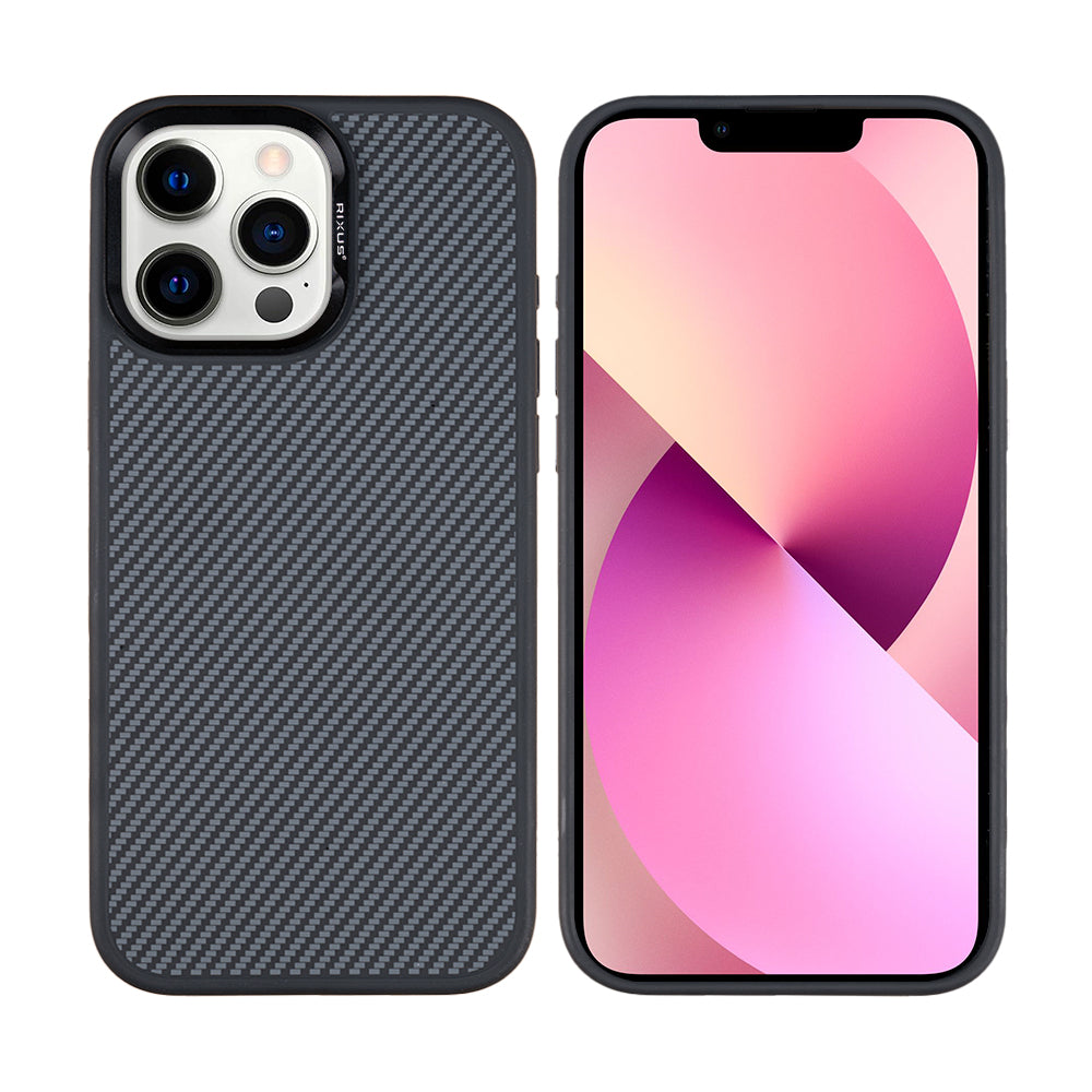Rixus Mag Carbon With MagSafe Compatible For Apple iPhone 13 Pro Max Titanium Black
