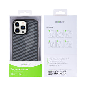 Rixus Mag Carbon With MagSafe Compatible For Apple iPhone 13 Pro Max Titanium Black