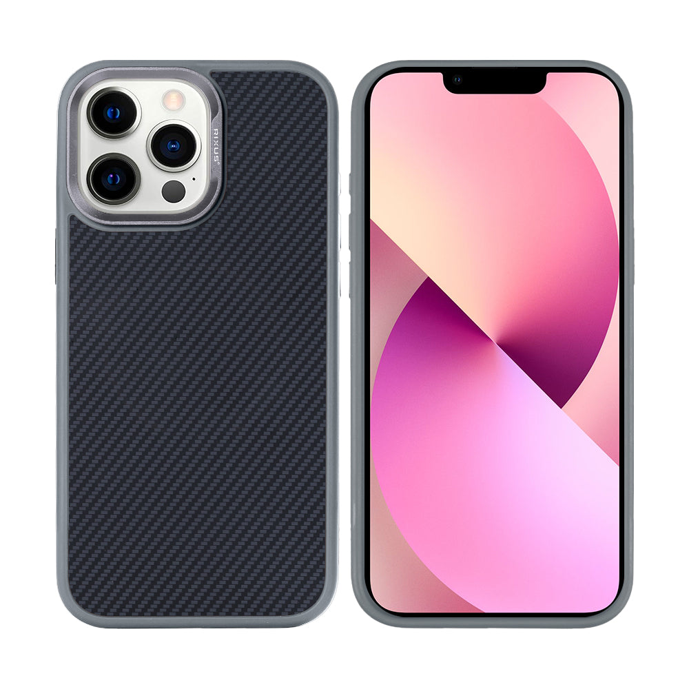 Rixus Mag Carbon With MagSafe For Apple iPhone 12 Pro Max Titanium Grey