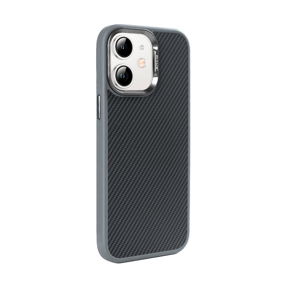 Rixus Mag Carbon With MagSafe Compatible For Apple iPhone 12, 12 Pro Titanium Grey