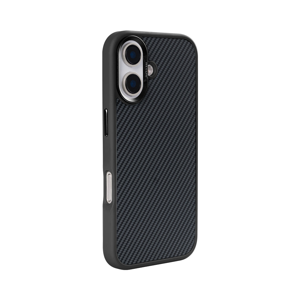Rixus Mag Carbon With MagSafe Compatible For Apple iPhone 16 Titanium Black