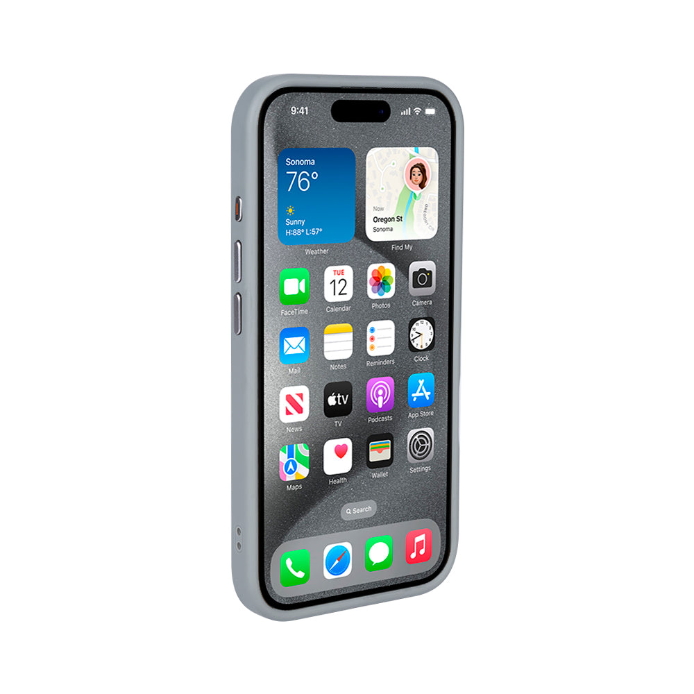 Rixus Mag Carbon With MagSafe Compatible For Apple iPhone 16 Titanium Grey