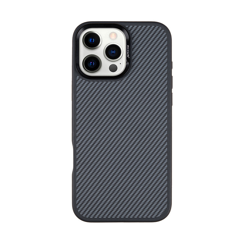 Rixus Mag Carbon With MagSafe Compatible For Apple iPhone 16 Pro Titanium Black