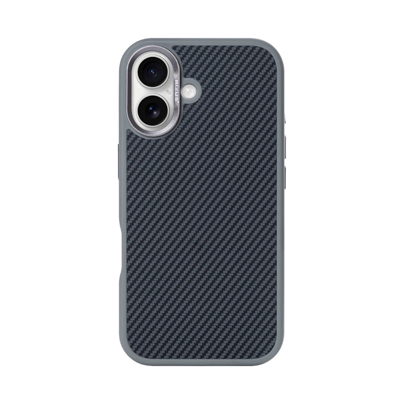 Rixus Mag Carbon With MagSafe Compatible For Apple iPhone 16 Plus Titanium Grey