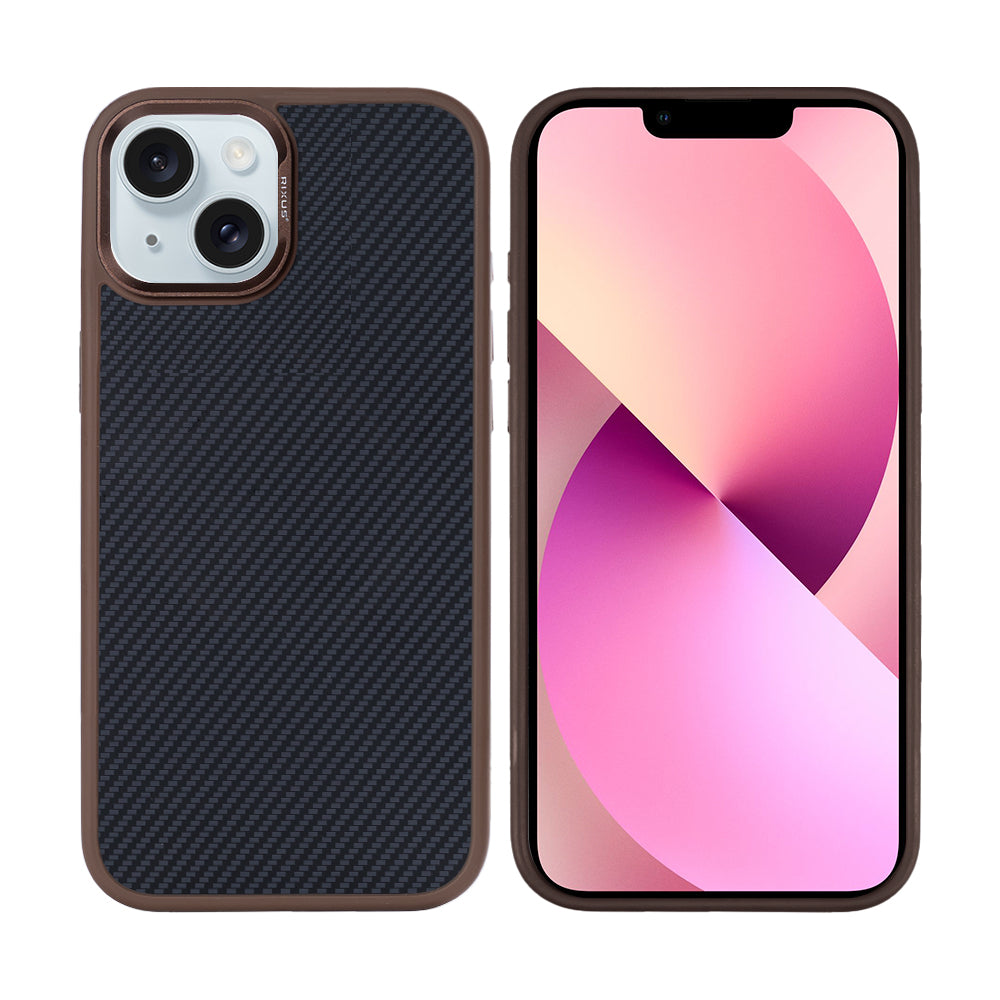 Rixus Mag Carbon With MagSafe For Apple iPhone 14 Brown