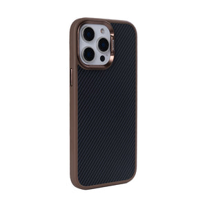Rixus Mag Carbon With MagSafe Compatible For Apple iPhone 13 Pro Brown