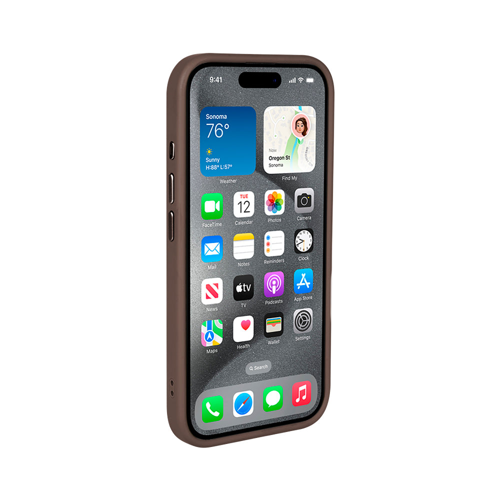 Rixus Mag Carbon With MagSafe Compatible For Apple iPhone 15 Plus Brown