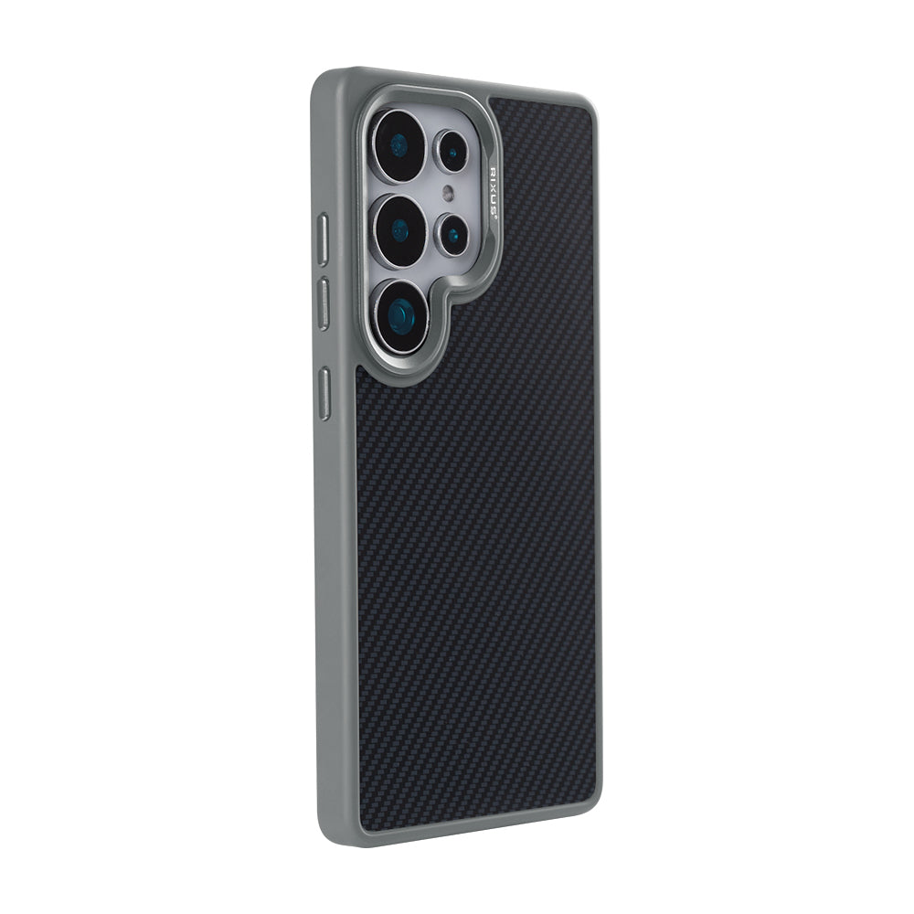 Rixus Mag Carbon With MagSafe For Samsung Galaxy S25 Ultra Titanium Grey