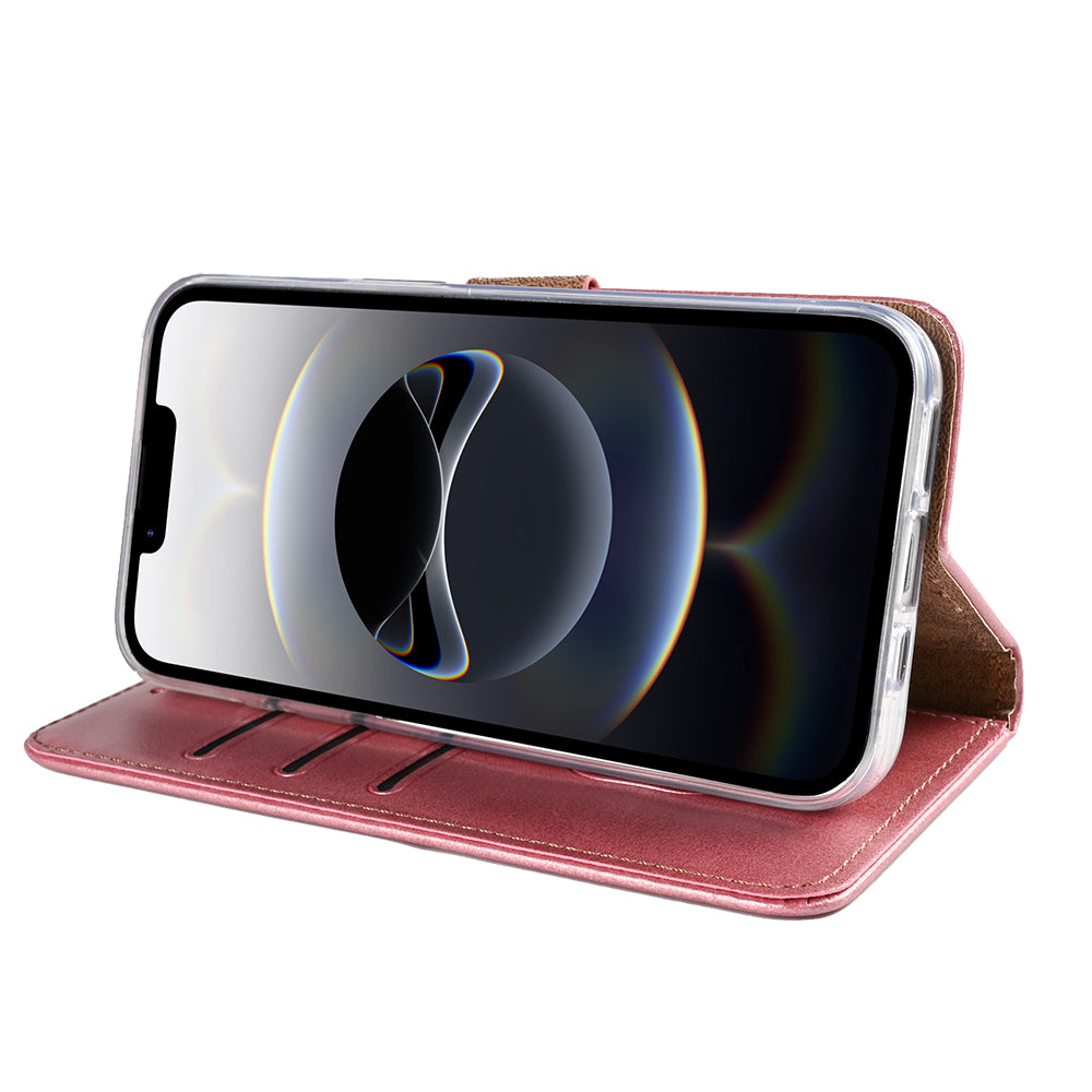 Rixus Bookcase For Apple iPhone 16e, 17e Pink