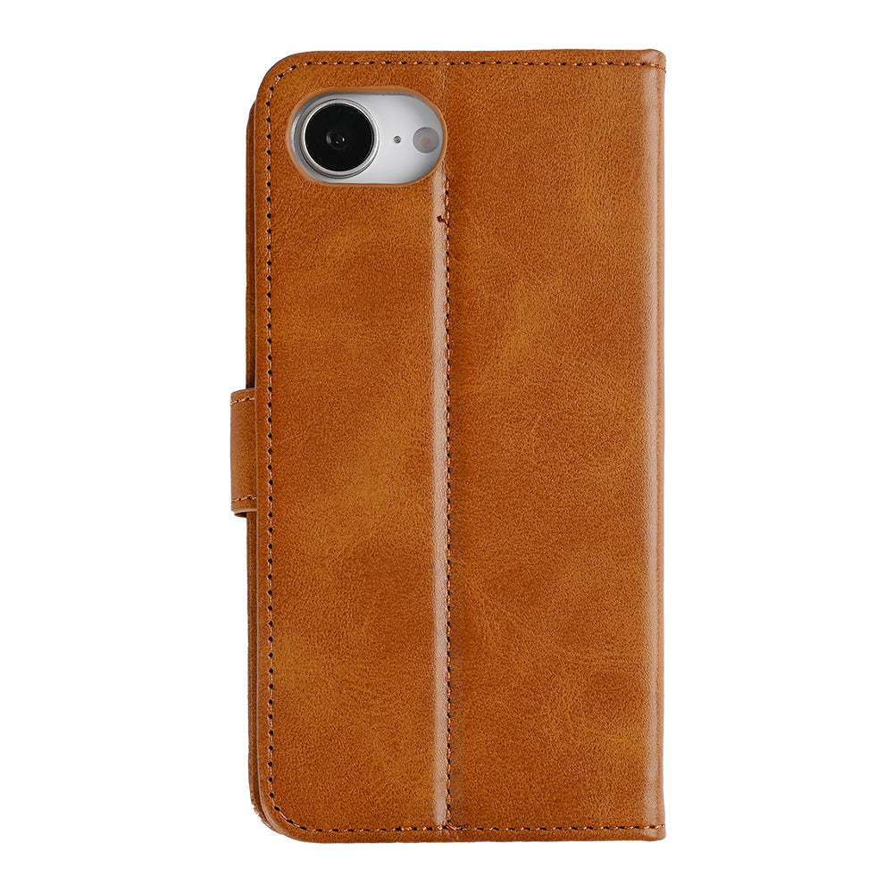Rixus Bookcase For Apple iPhone 16e Light Brown