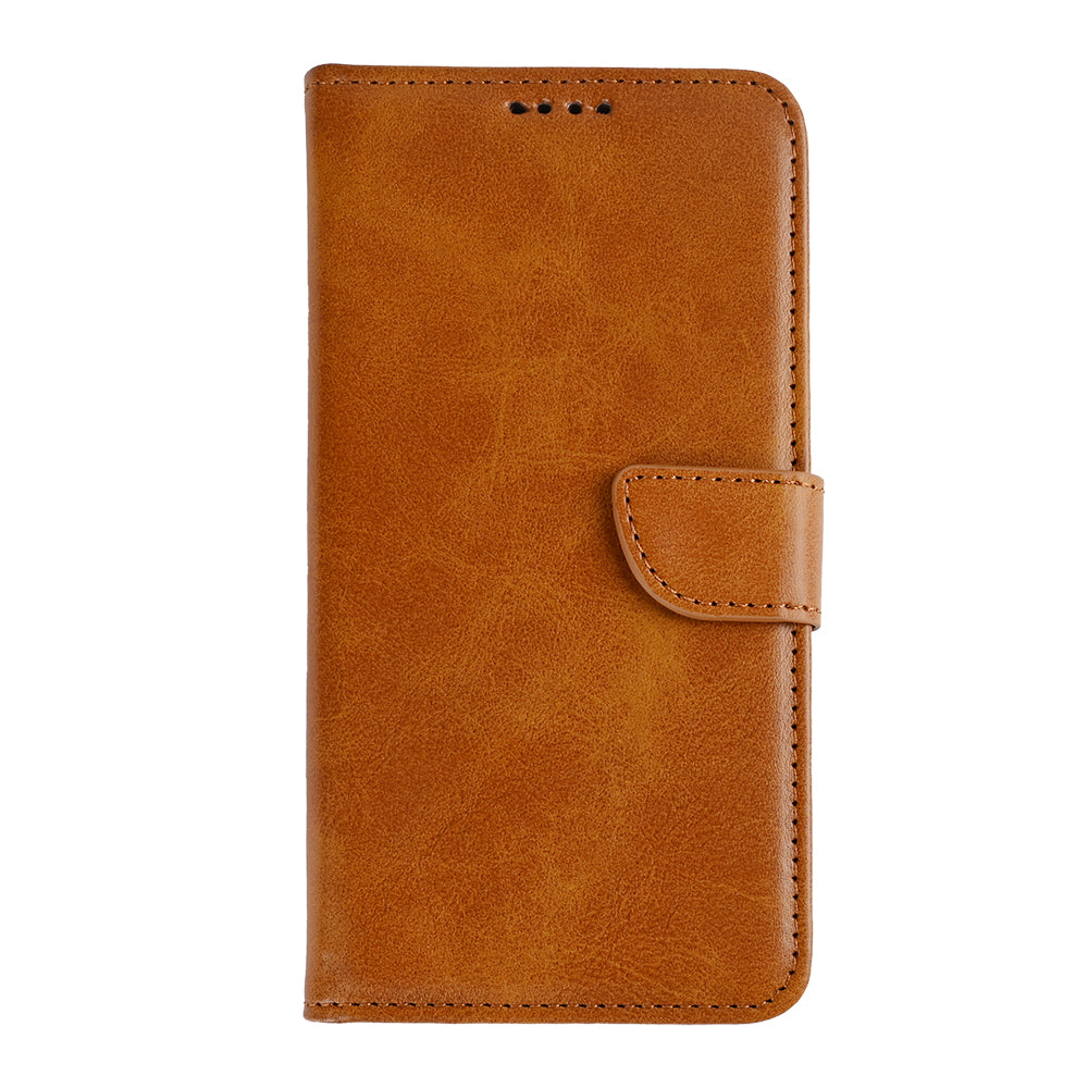 Rixus Bookcase For Apple iPhone 16e Light Brown