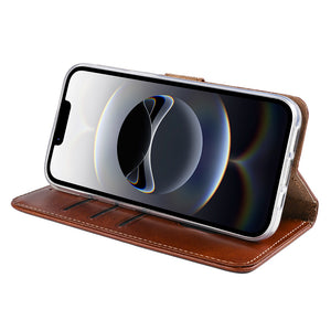 Rixus Bookcase For Apple iPhone 16e, 17e Brown