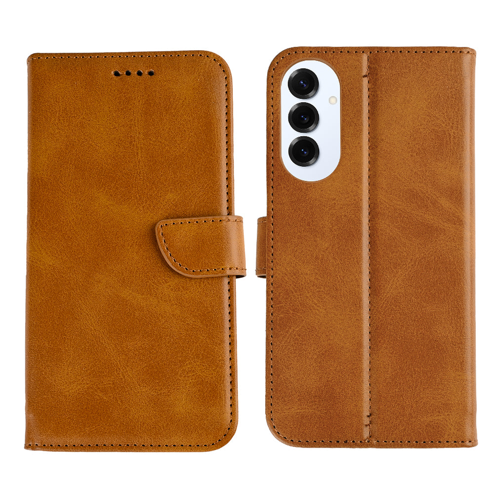 Rixus Bookcase For Samsung Galaxy S25 Edge Light Brown