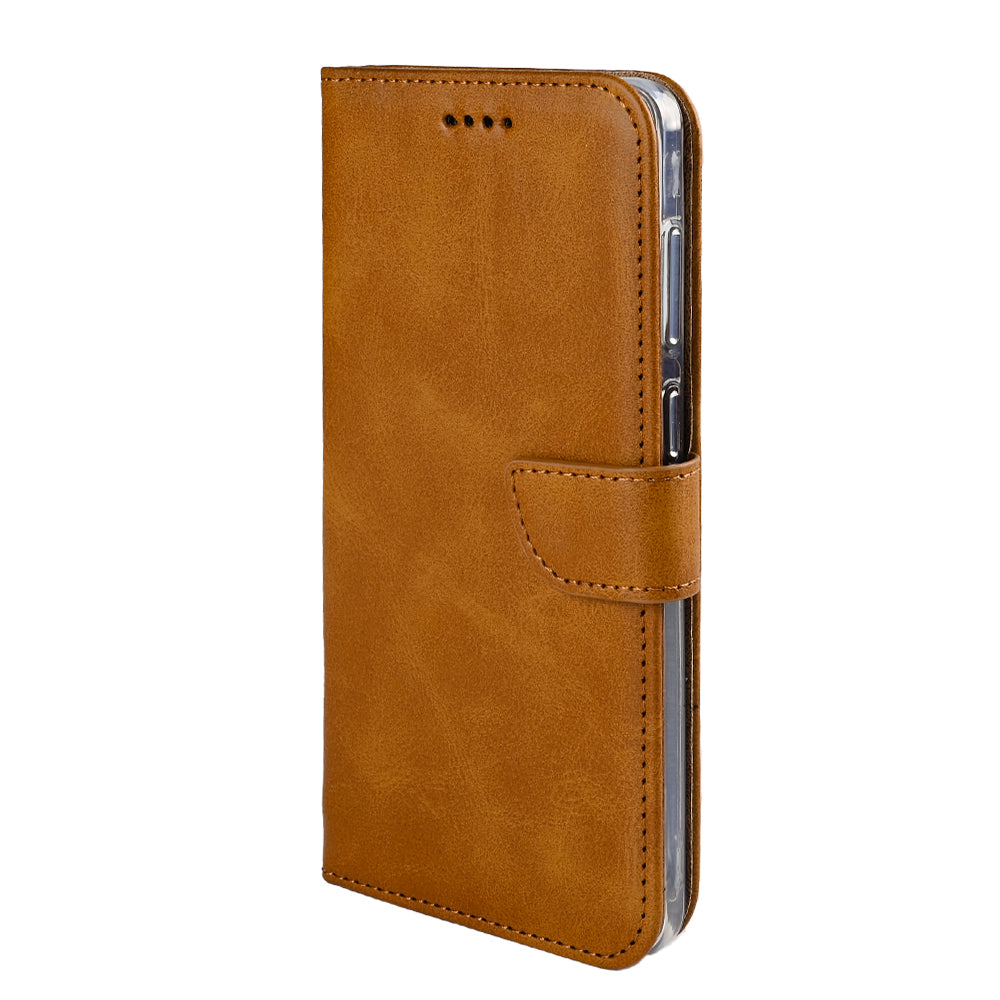 Rixus Bookcase For Samsung Galaxy S25 Edge Light Brown