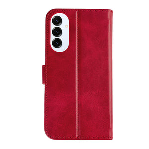 Rixus Bookcase For Samsung Galaxy S25 Edge Dark Red