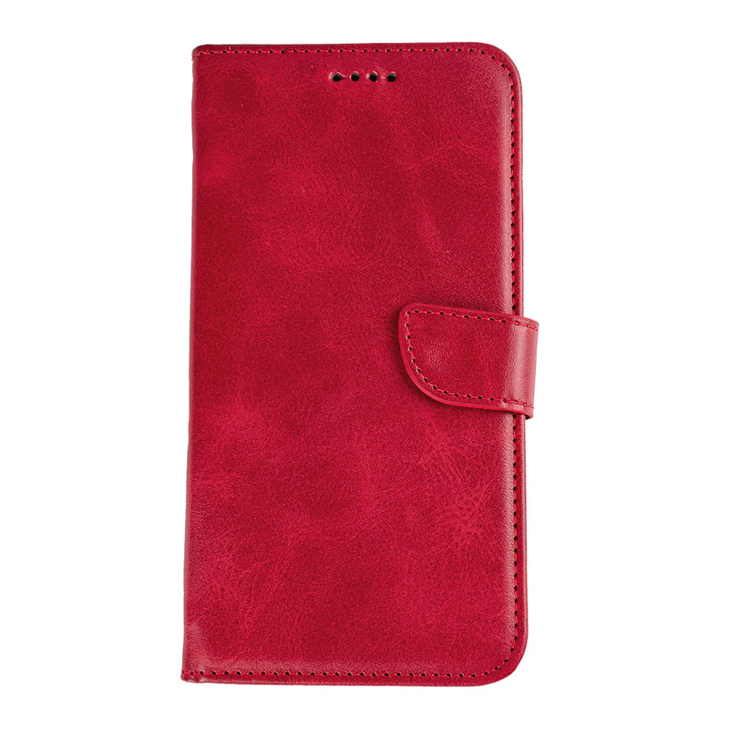 Rixus Bookcase For Samsung Galaxy S25 Edge Dark Red