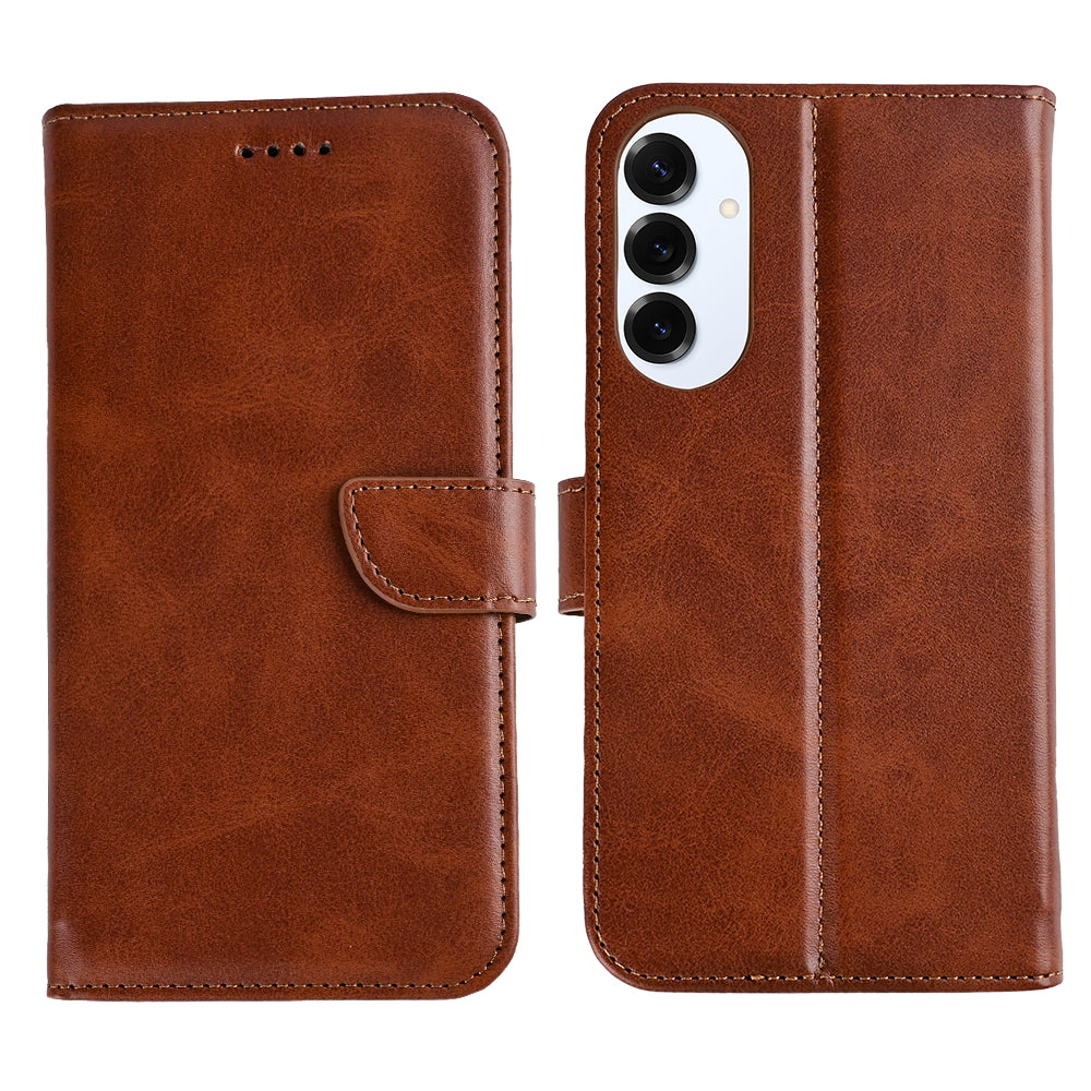 Rixus Bookcase For Samsung Galaxy S25 Edge Brown