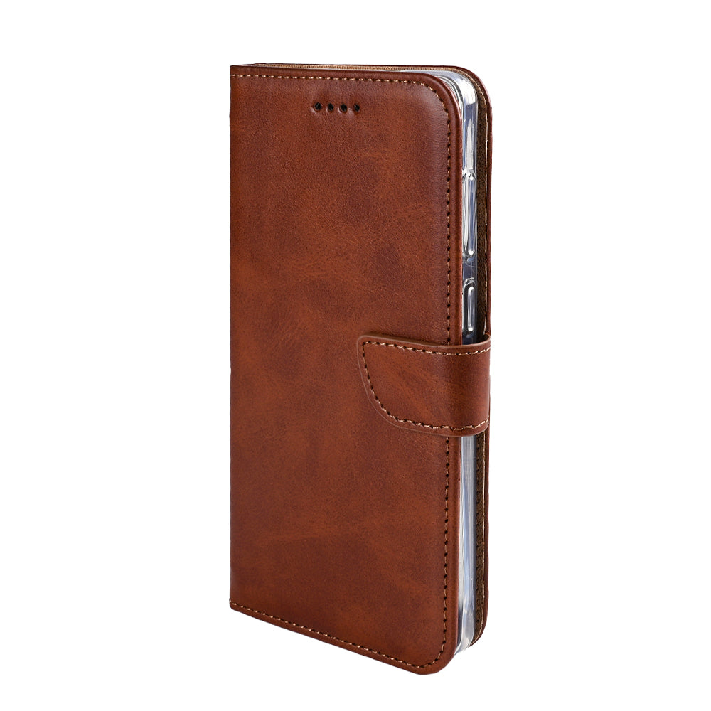 Rixus Bookcase For Samsung Galaxy S25 Edge Brown