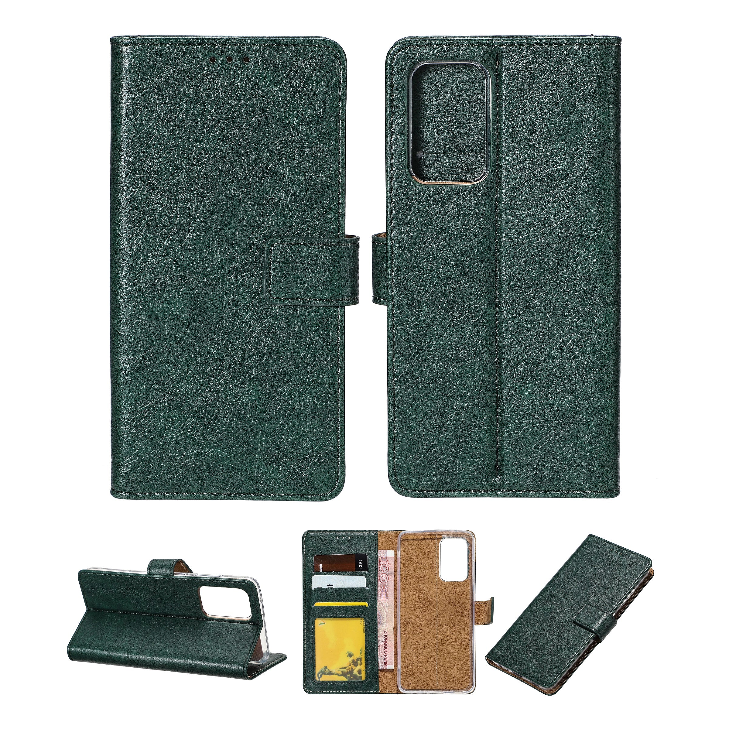 Rixus Bookcase For Apple iPhone 13 Dark Green