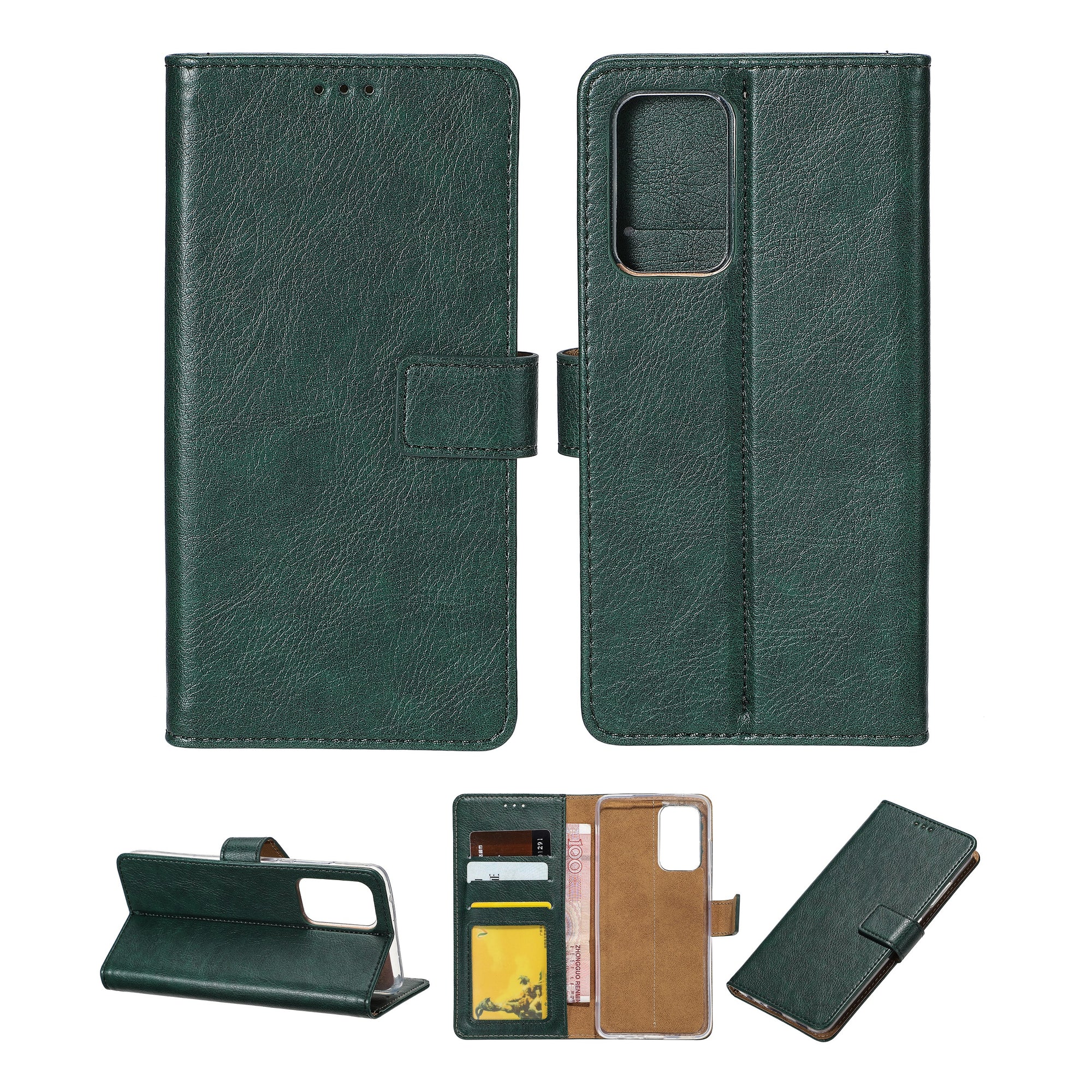 Rixus Bookcase For Apple iPhone 13 Dark Green