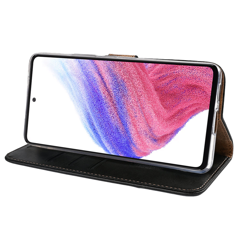Rixus Bookcase For Samsung Galaxy A53 5G Black