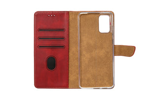 Rixus Bookcase For Samsung Galaxy S21 Plus 5G Dark Red